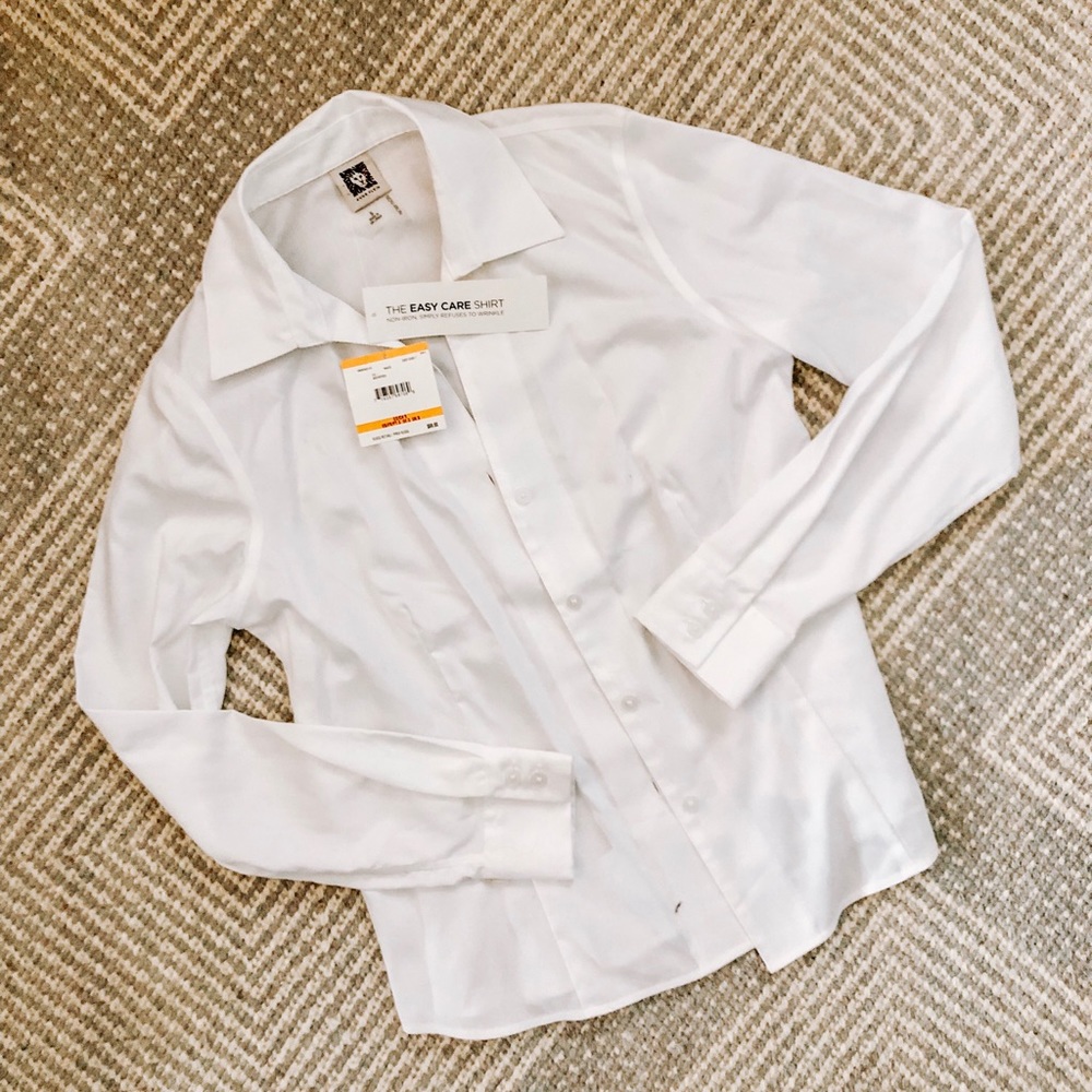 NWT Anne Klein Non-Iron Button Down Shirt